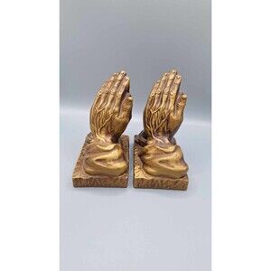 PRAYING HANDS BOOKENDS LEGO JAPAN MCM VINTAGE BRASS COLOR